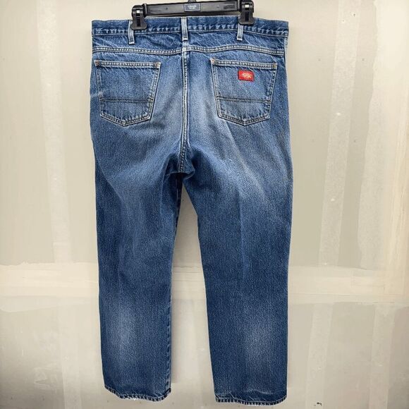 Dickies Jeans 40x32 Actual 38x29 Relaxed Medium Wash Denim Distressed Work Wear - Picture 5 of 7